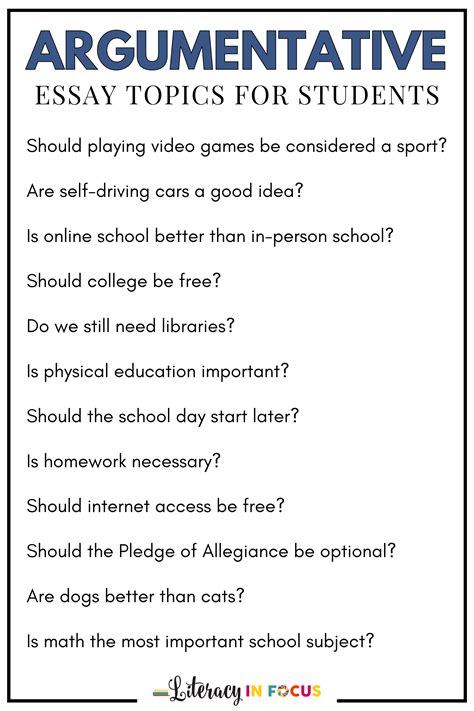 examples of argumentative paragraph topics