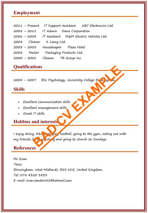 examples of bad cvs uk