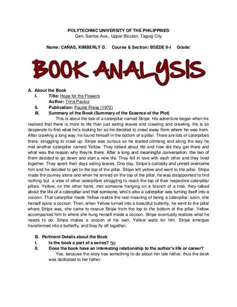 examples of book analysis
