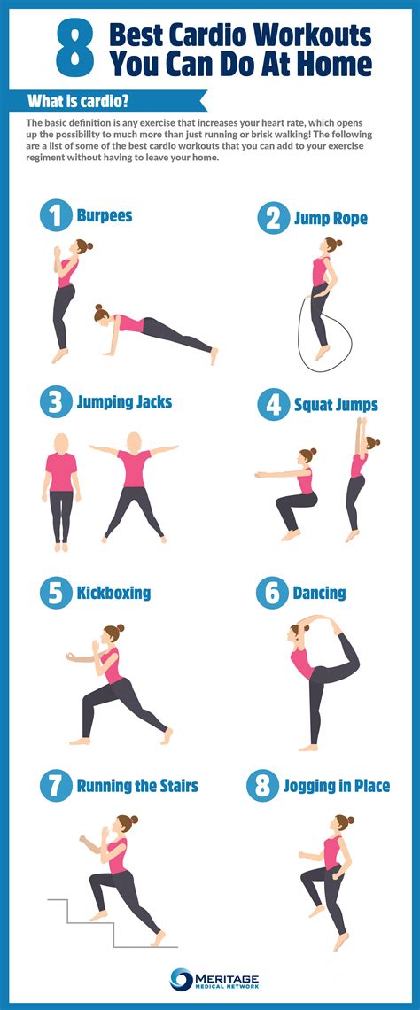 examples of cardio exercises at home