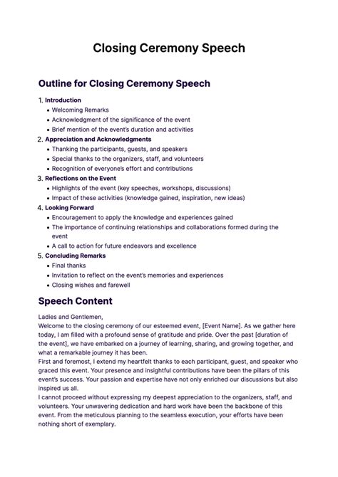 examples of closing a speech