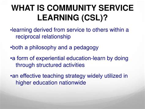 examples of community service learning in cbc