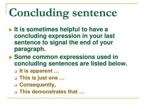examples of concluding sentences in body paragraphs