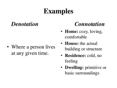 examples of connotative meaning in semantics