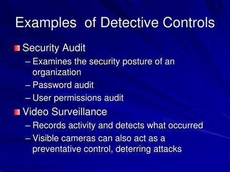 examples of detective controls in cyber security