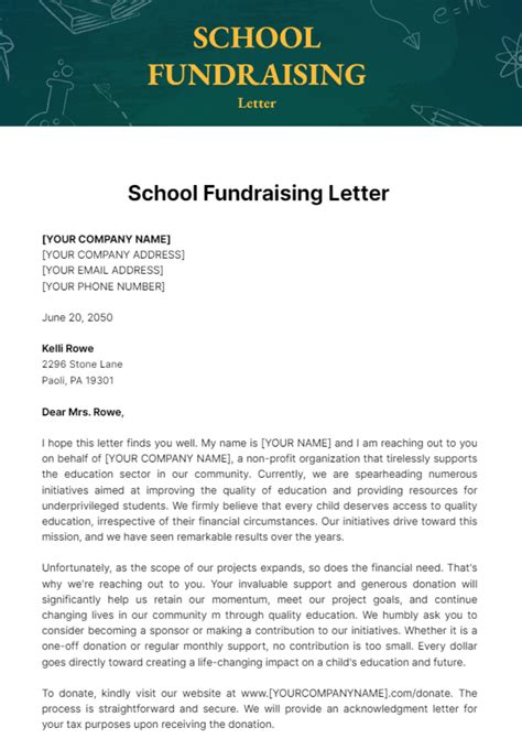 examples of donation letters for schools