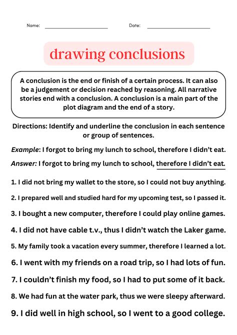 examples of drawing conclusions in reading