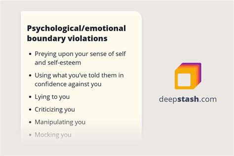 examples of emotional boundary violations