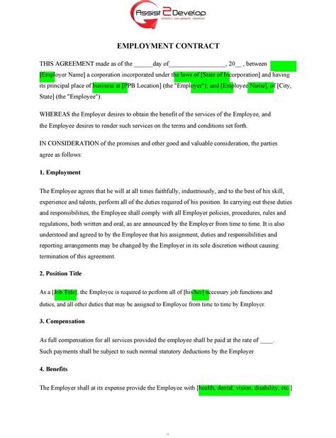 examples of employment contract pdf