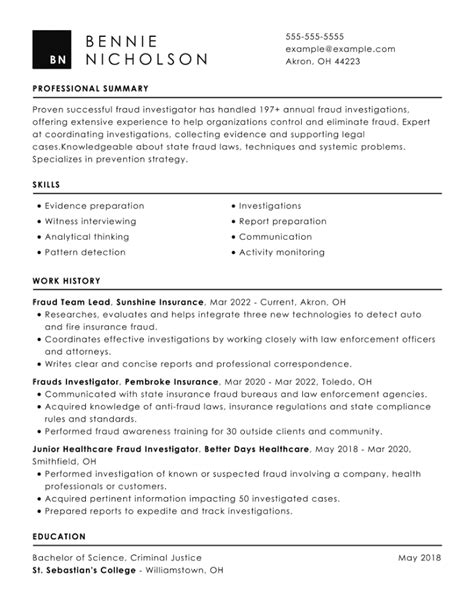 examples of general summary for resume
