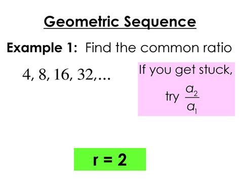 examples of geometric sequence common ratio