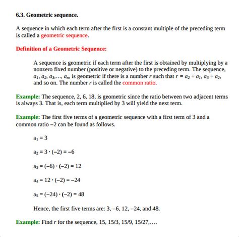 examples of geometric sequence word problems with solutions