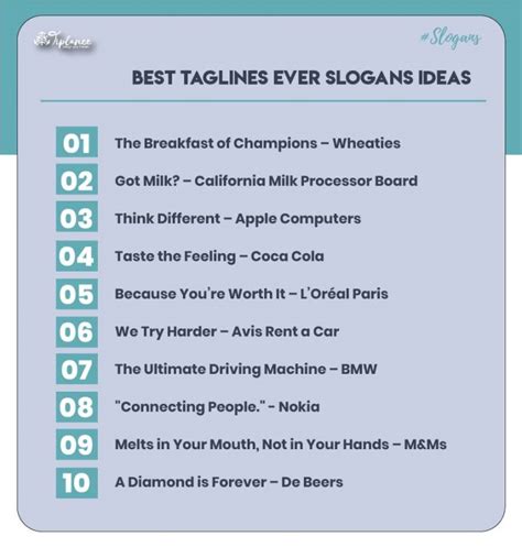 examples of good taglines