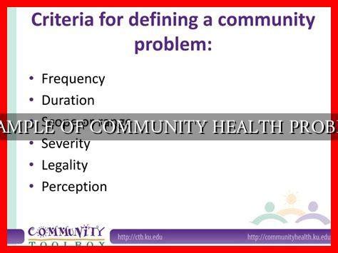 examples of health issues in a community