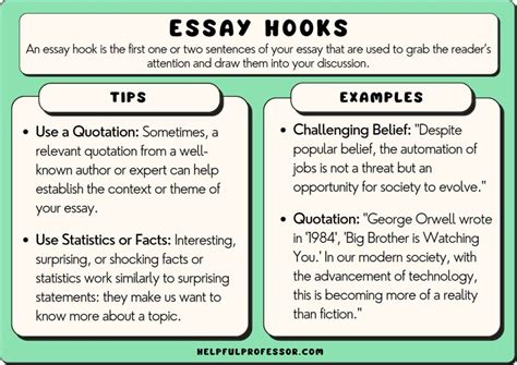 examples of hooks for essays middle school