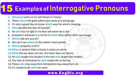examples of interrogative pronoun in sentences