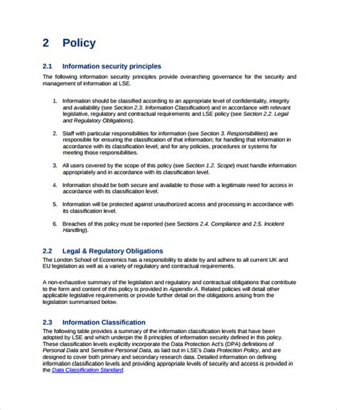 examples of it security policies