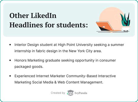 examples of linkedin headlines for students