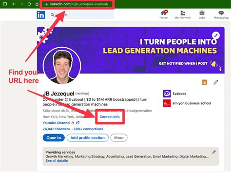 examples of linkedin profile link