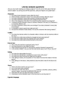 examples of literary analysis questions