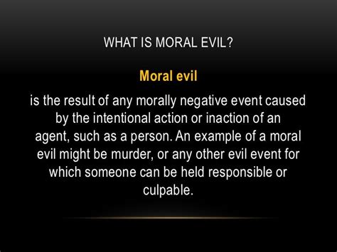 examples of moral evil