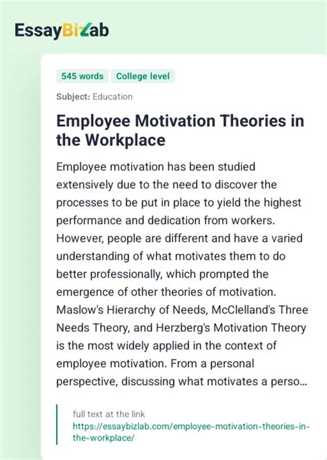 examples of motivation theories in the workplace