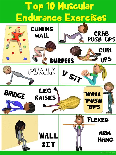 examples of muscular endurance exercises