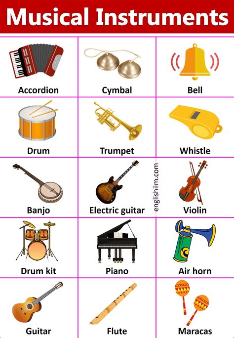 examples of musical instruments with names