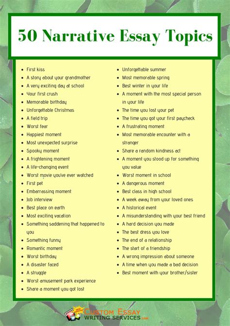 examples of narrative composition topics