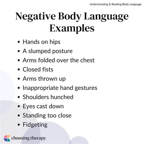 examples of negative body language include all but apex