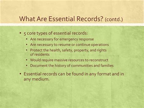 examples of non essential records