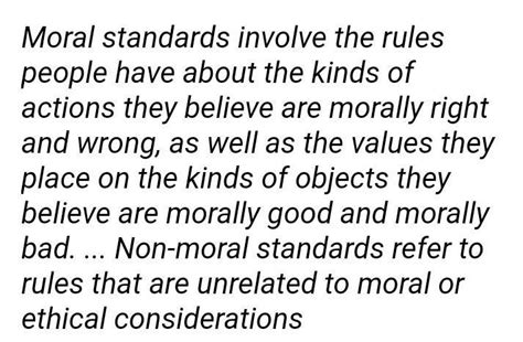 examples of non moral standards brainly