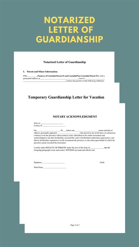 examples of notarized custody letters