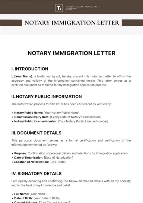 examples of notarized letter for immigration