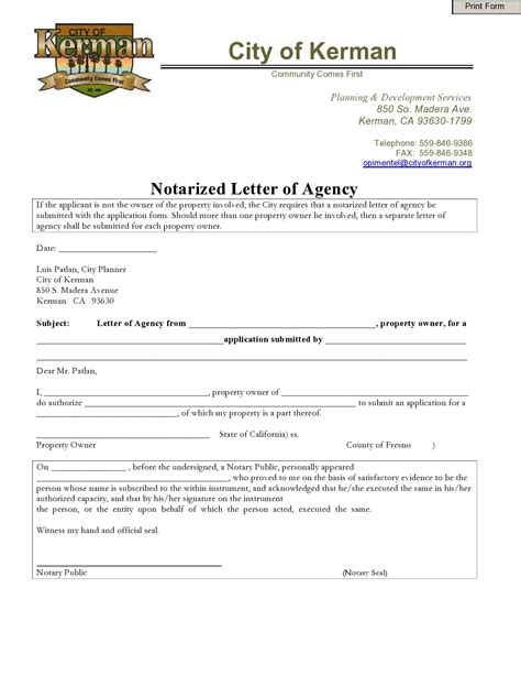 examples of notary letters