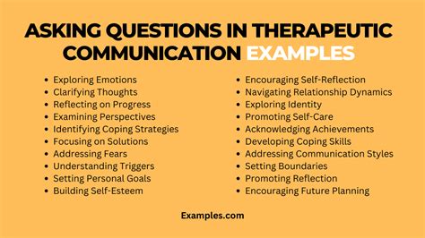 examples of open ended questions in therapeutic communication