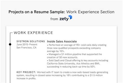 examples of personal projects on resume