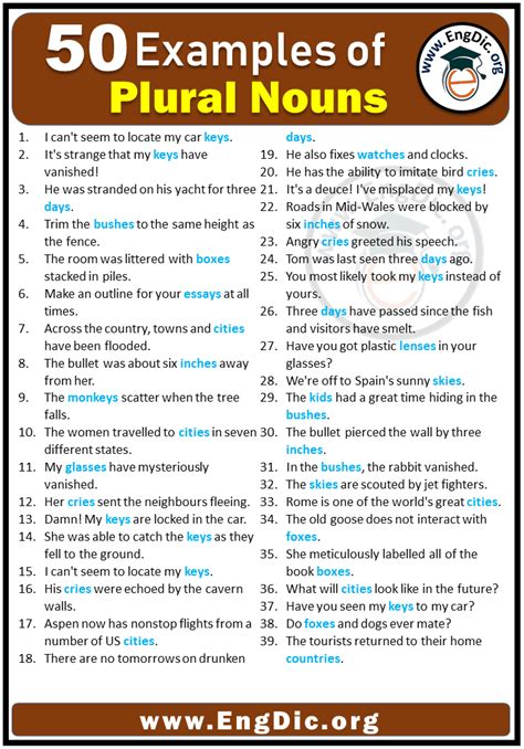 examples of plural verbs in sentences with answers