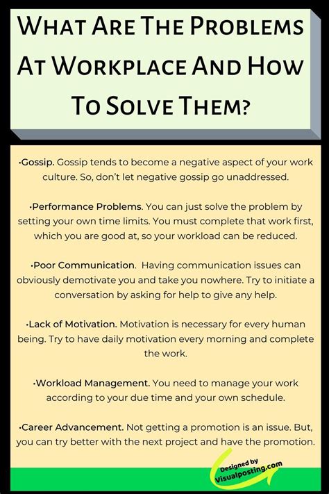 examples of problems at work and how to solve them