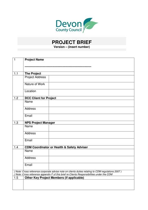 examples of project brief