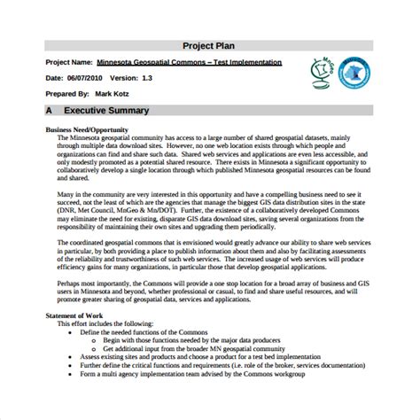 examples of project plan pdf