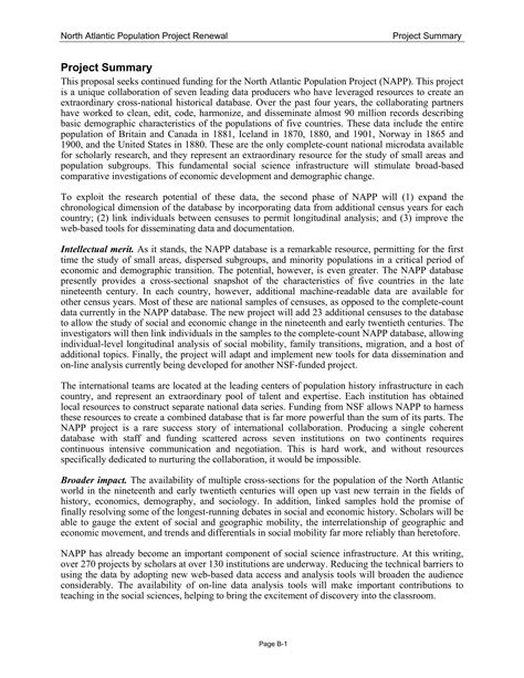 examples of project summary