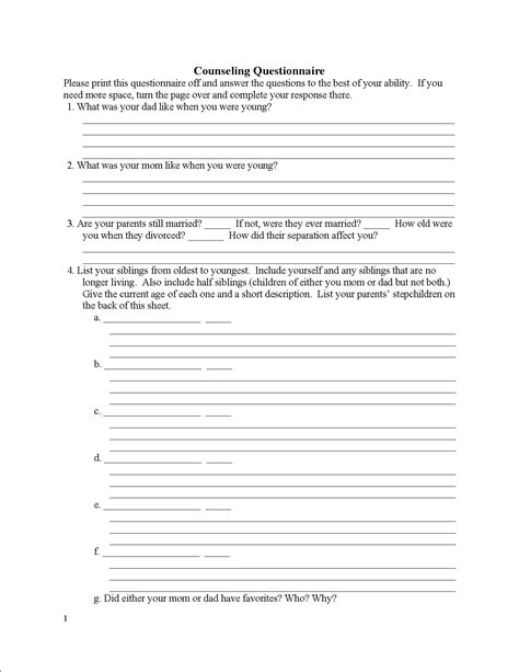 examples of questions in counselling