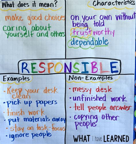 examples of responsibilities for students
