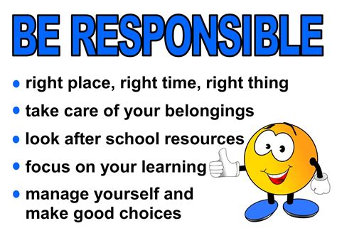 examples of responsibility for students in school