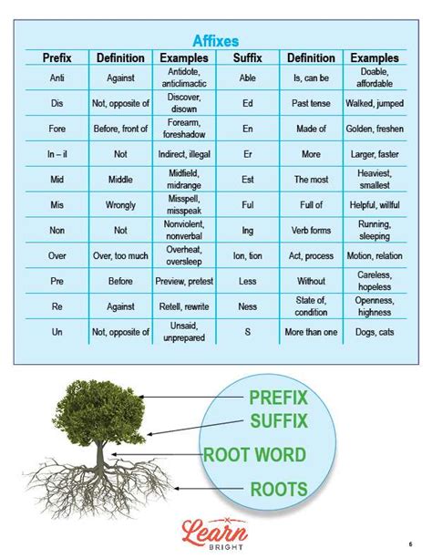 examples of root words with affixes