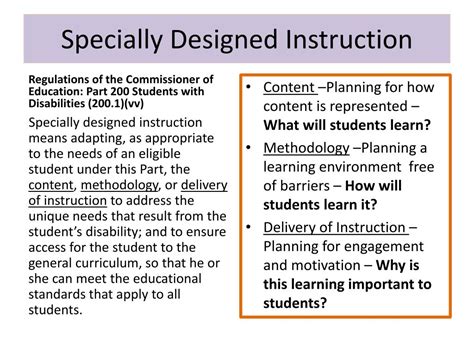 examples of specifically designed instruction