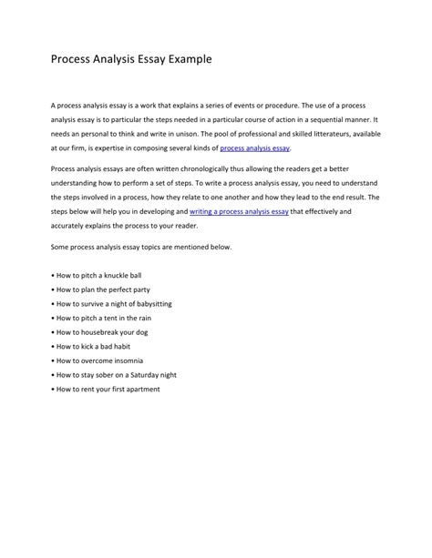 examples of thesis statements for process analysis essays