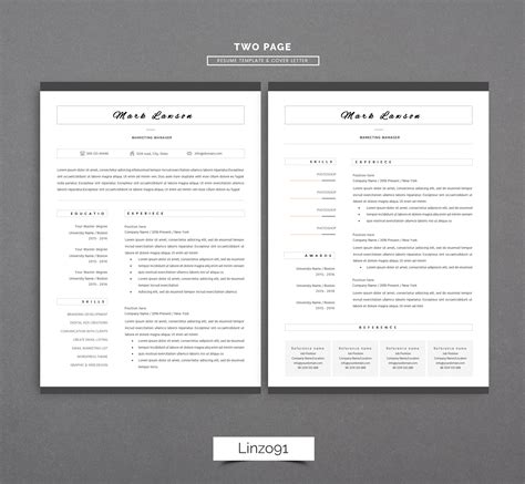 examples of two page cv