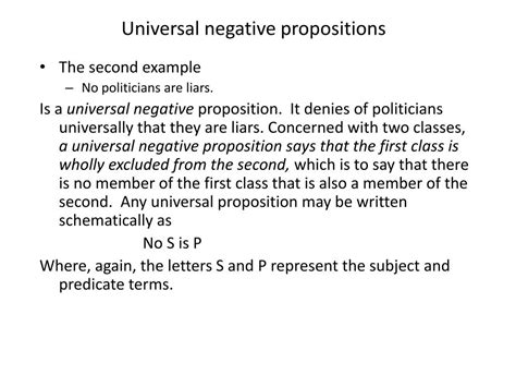 examples of universal negative proposition in logic